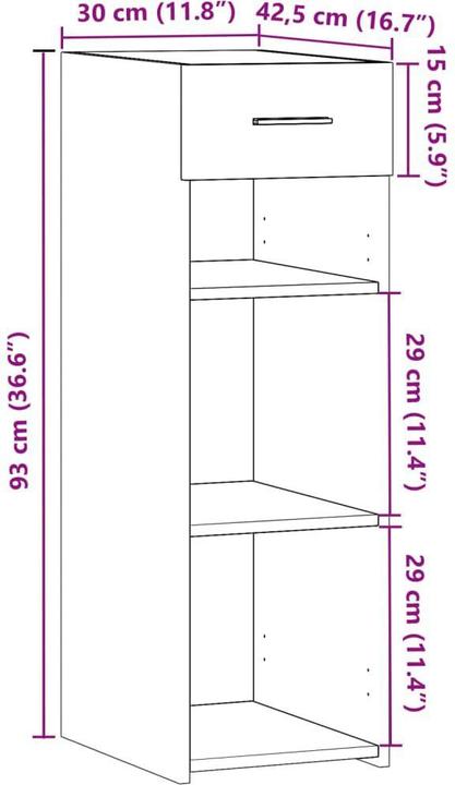 Image du produit vidaXL Sideboard (30 x 42.50 x 93 cm)