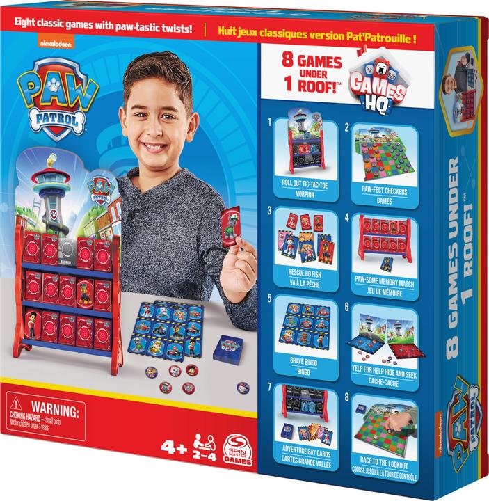 Immagine prodotto Spin Master PAW Patrol, Quartier generale dei giochi per bambini con dama, tris, memory, bingo, famiglie e gioch (Tedesco)