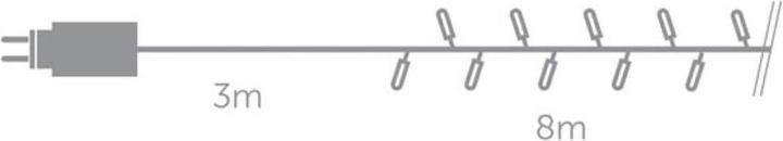 Actual product image Light Creations Duolight - 8 m - 120 LEDs - white and warm white - green cable - modulator - 24 V (8 m)