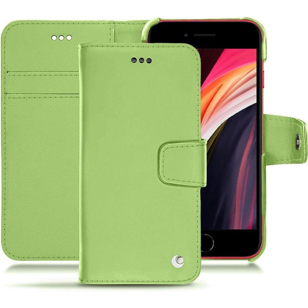 Noreve Lederschutzhülle Wallet (Apple iPhone SE (3rd Gen), Apple iPhone SE (2nd Gen)), Smartphone Hülle, Grün