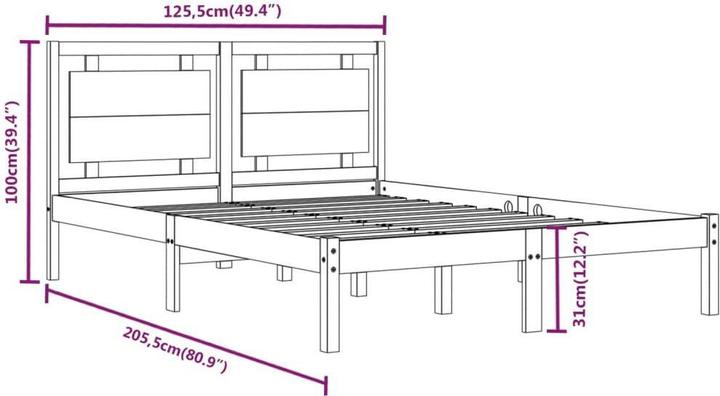 Produktbild vidaXL Bettrahmen (120 x 200 cm)