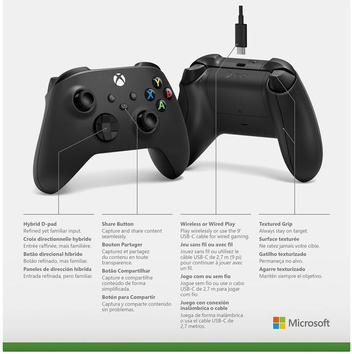 Actual product image Microsoft Xbox WLC M PC USBC fo EN/FR/DE/IT/PL/PT/ (PC, Xbox One S, iOS, Xbox Series X, Xbox Series S, Android)