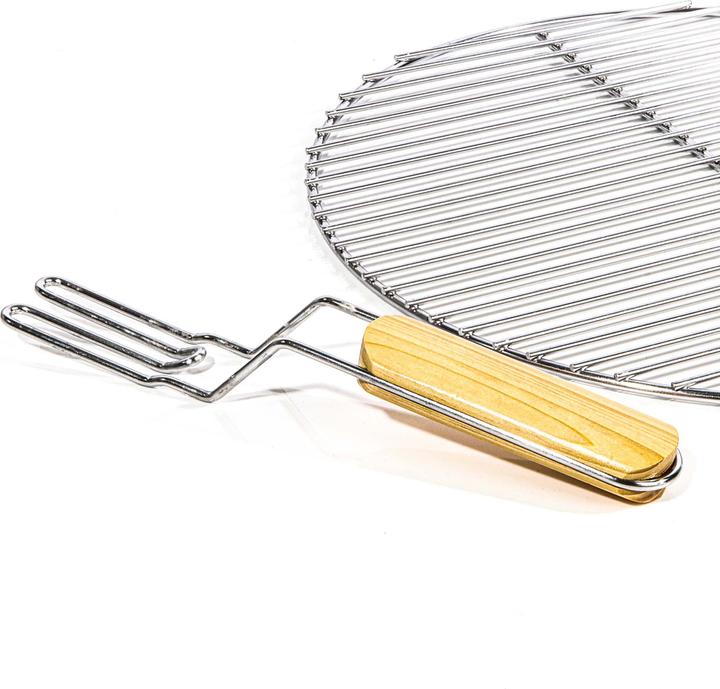 Actual product image Wiltec Round Grill Grate Ø44.5cm of Stainless Steel with Handle as Cooking Grid for Charcoal, Gas BBQ etc.