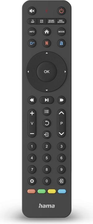 Produktbild Hama Universal-Fernbedienung TV, Infrarot, für 8 Geräte, lernfähig, App-Tasten (Universal Fernbedienung, Infrarot)