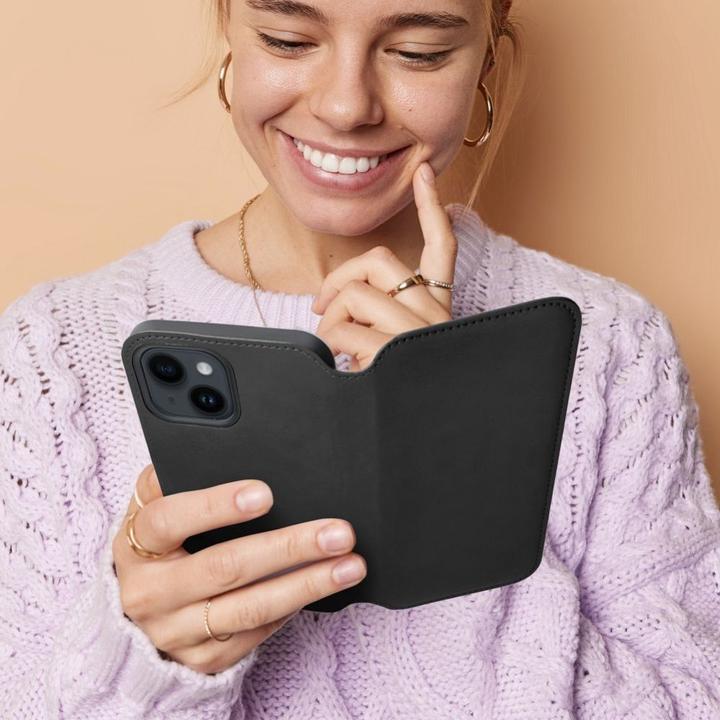 Actual product image OEM Book case DUAL POCKET Book case for IPHONE 16 Plus black (Apple iPhone 16 Plus)