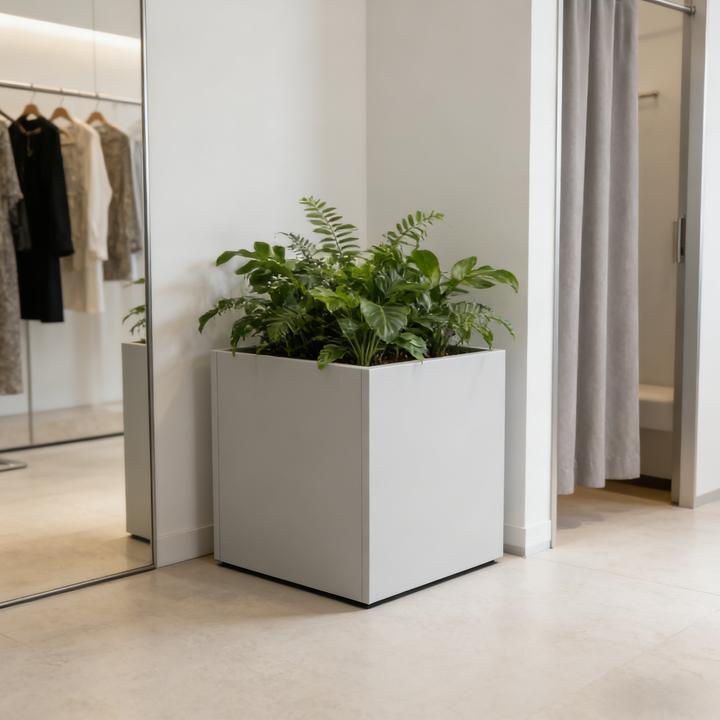 Actual product image Casa.Pro Pflanzkübel Vaargel 60x60x60 cm verzinkter Stahl Knoblauchbeige