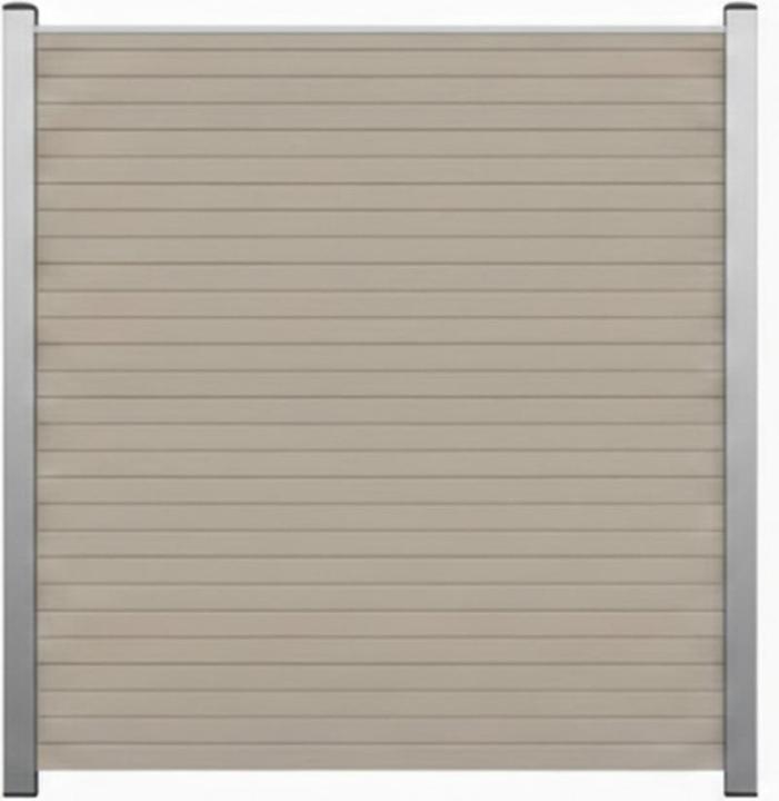 Endorphin EASY-ROM DIY ALU-Rhombuszaun in terragrau 1 Element 180x180cm 2 Pfosten 7x7x235cm in silber