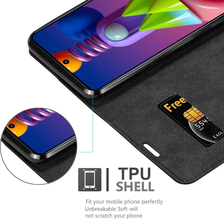 Actual product image Cadorabo Book Invisible Magnet Cover (Samsung Galaxy M51)