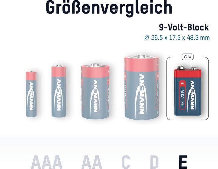 Produktbild Ansmann Alkaline 9V-Block red-line (1 Stk., 9V Block, 550 mAh)