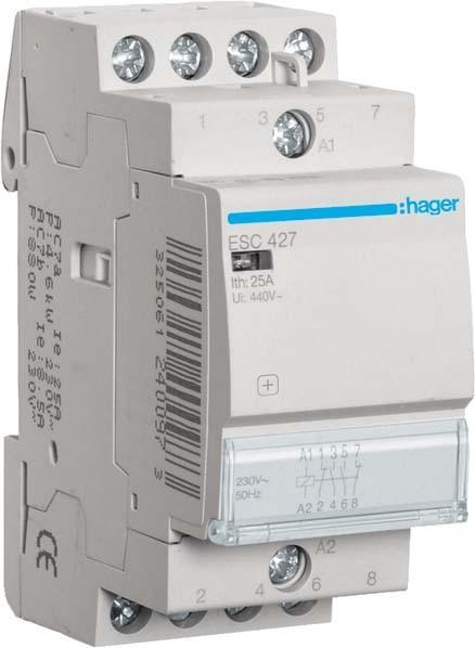 Image du produit Hager Modulinis Contactorius 25A 2NO 2R 230V AC (ESC427) (Actionneur de chauffage)