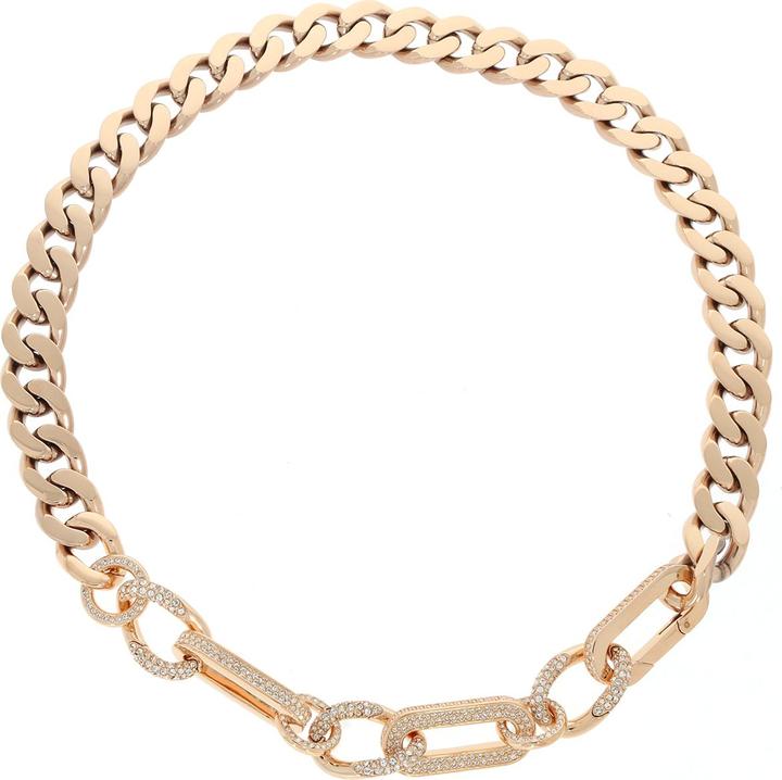 Actual product image Swarovski Dextera Necklace Statement Mixed Links White Rose Gold S (Swarovski Metal, 42 cm)