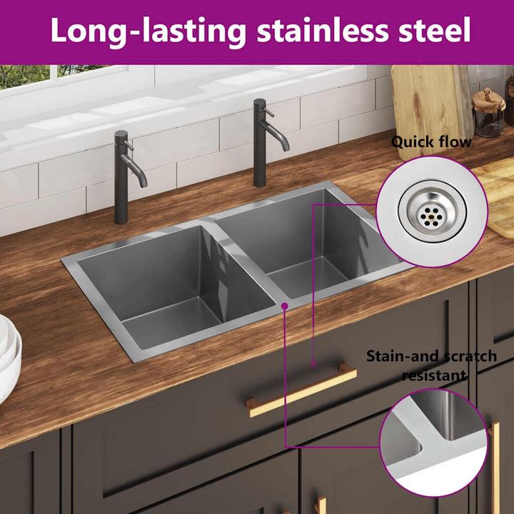 Produktbild vidaXL Küchenspüle (Einbauspüle, 44 cm, 76 cm)