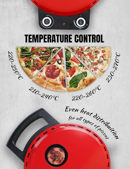 Actual product image Bestron Pizza maker, red