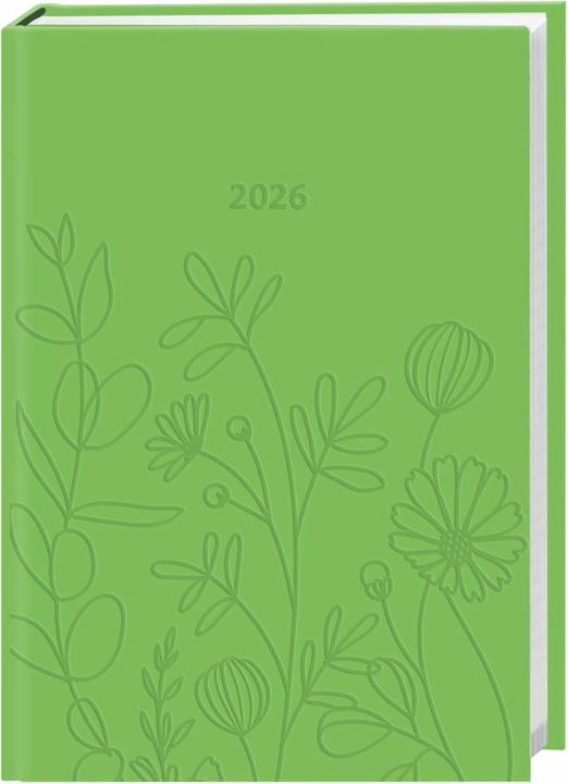 Kalenderbuch A6 grün 2026 (A6, 1 week / 2 pages)
