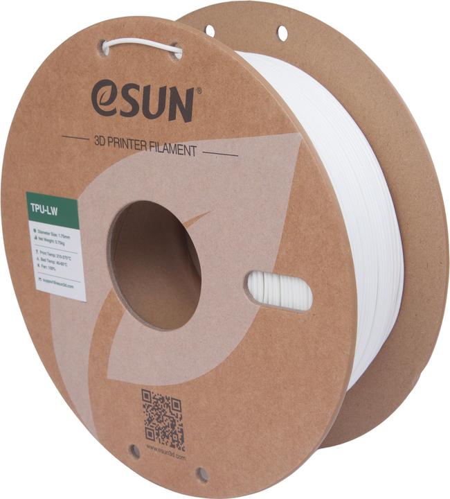 Produktbild eSUN TPU-LW Weiss Leichtes TPU Filament 1.75mm 750g (TPU, 1.75 mm, 750 g)