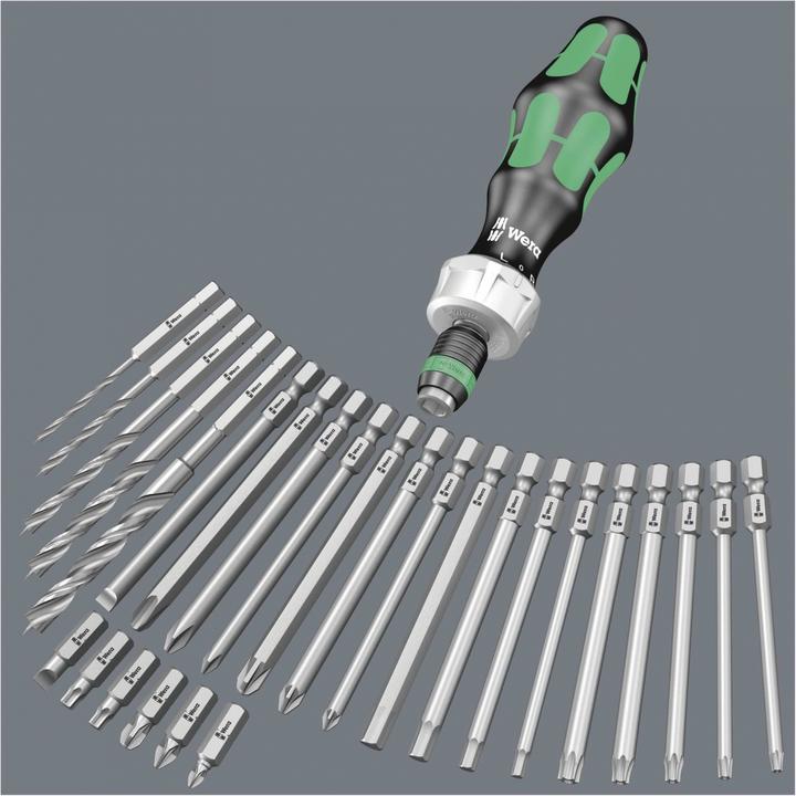 Actual product image Wera Kraftform Kompakt 60 RA (Hexagon socket TX M20, Hexagon socket TX M30, Hexagon socket TX M10, Hexagon socket TX M15, Hexagon socket TX M25, Cross Phillips PH M1, Cross Phillips PH M2, Cross Pozidriv PZ M1, Cross Pozidriv PZ M2, Cross Phillips PH M3, Cross Pozidriv PZ M3)