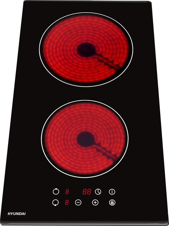 Image du produit Hyundai Glaskeramik-Kochfeld mit 2 Kochstellen (28.80 cm, Table de cuisson en vitrocéramique)