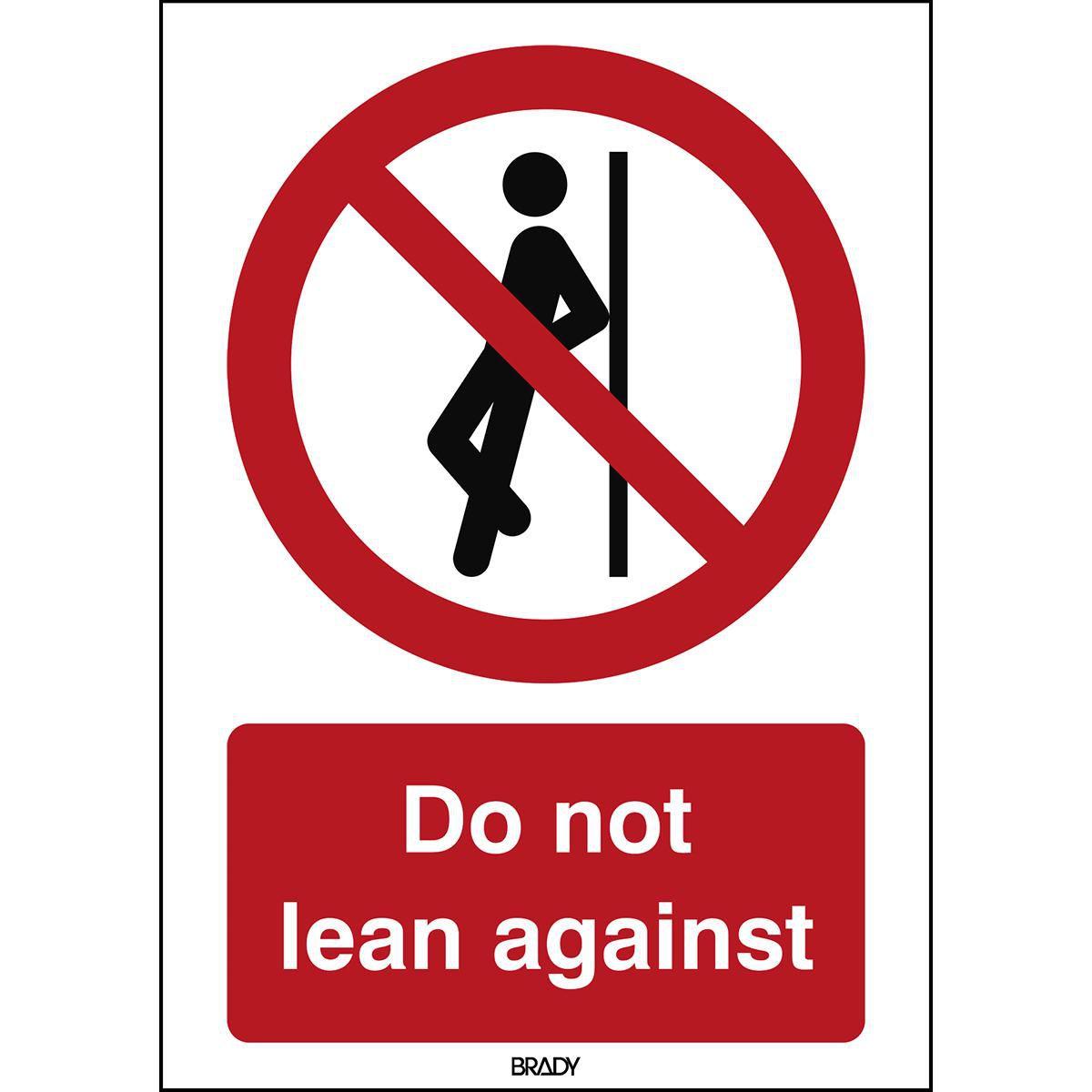 Brady, Sicherheitskennzeichnung, ISO Safety Sign - No leaning