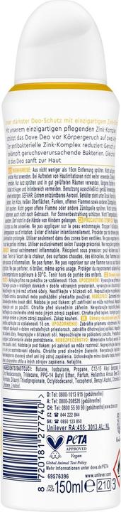 Immagine prodotto Dove Deodorante agli agrumi e alla pesca 150 ml (Getto vaporizzato, 150 ml)