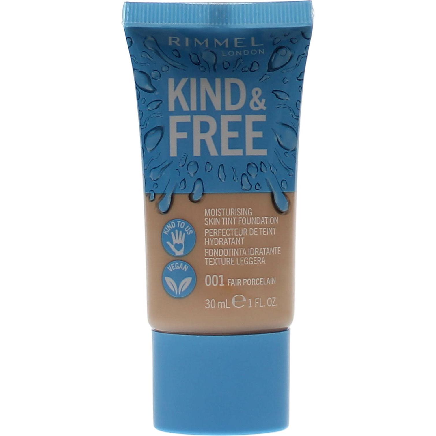 Rimmel London, Fondotinta, RIMMEL Kind & Free Skin Tint Fondotinta idratante podkład nawilżający 001 Fair Porcelain 30ml (001 Fiera della porcellana)