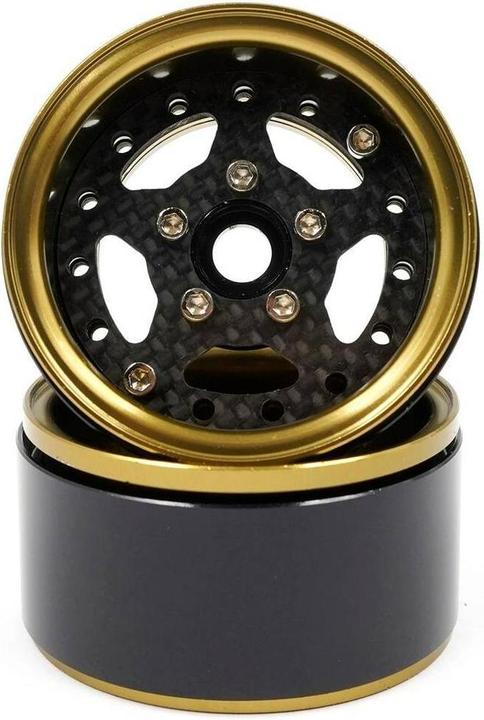 Yeah Racing Jantes aluminium 5 branches Gold Titanium 1.9 2 pièces