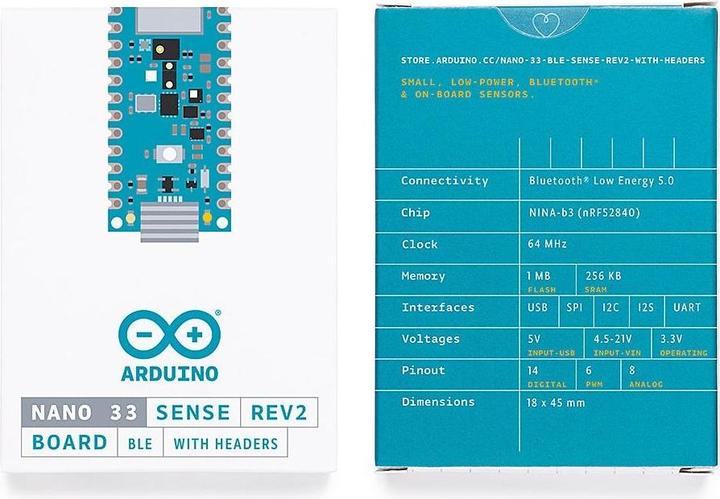 Image du produit Arduino Board Nano BLE Sense Rev2 With Headers Nano ARM® Cortex®-M4