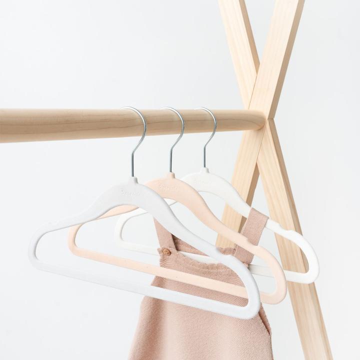 Productafbeelding 3 Sprouts Fluwelen Hanger (set van 15) - Crème, Grijs, Hazelnoot (15 x)