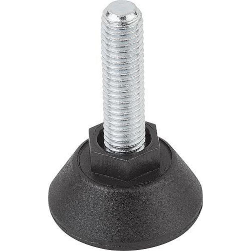 Kipp, Möbelausstattung, Stellfuss, K0675, Polyamid, rund, mit Sechskant