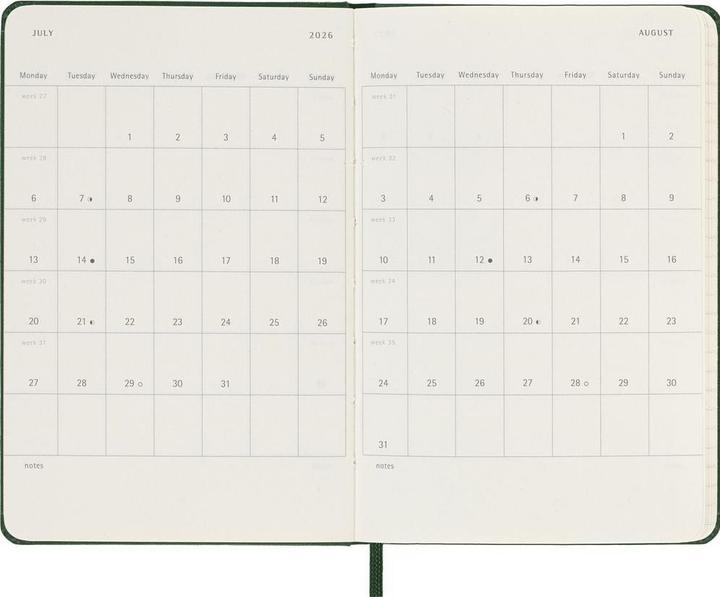 Actual product image Moleskine TAKA 2026 PK HC My.Grün (9 x 14 cm, English)