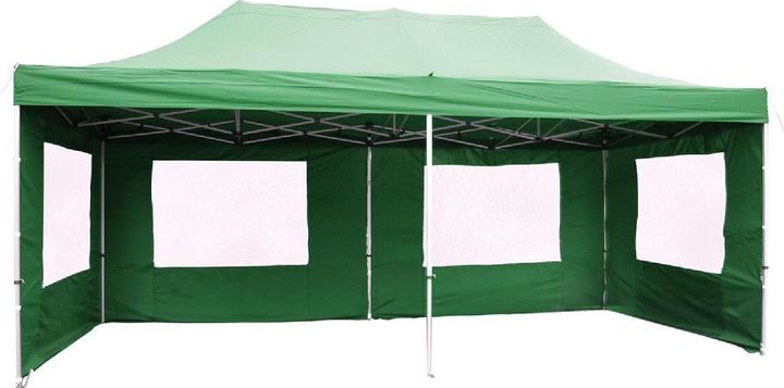 Produktbild VCM PROFI Faltpavillon Partyzelt 3x6 m grün mit Seitenteilen wasserdichtes Dach (600 cm, 600 cm)