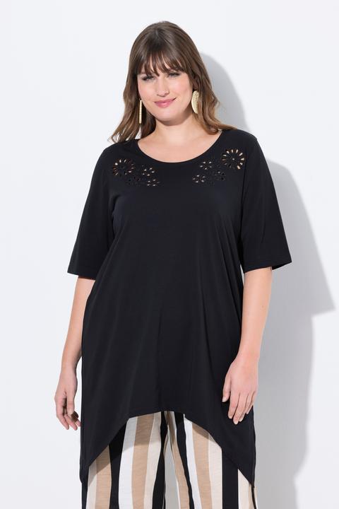 Produktbild Ulla Popken T-Shirt, Lochstickerei, Rundhals, Halbarm (46, 48)