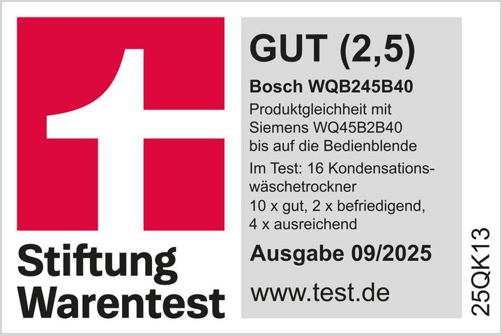 Actual product image Bosch Hausgeräte WQB245B40 (9 kg, Right, Changeable)