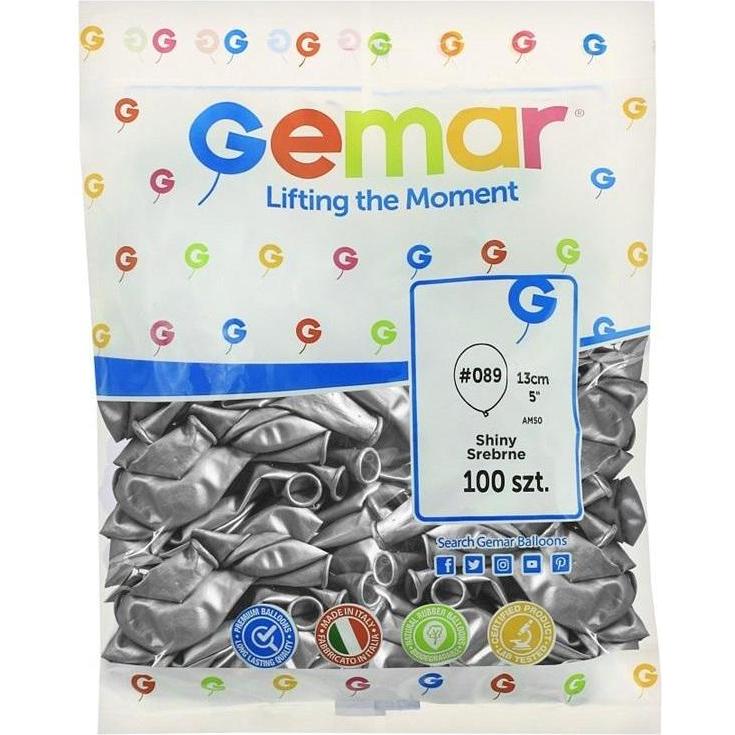 Gemar Chromballons Silber, AB50, 13 cm, 100 Stück. (100 x) (507810)