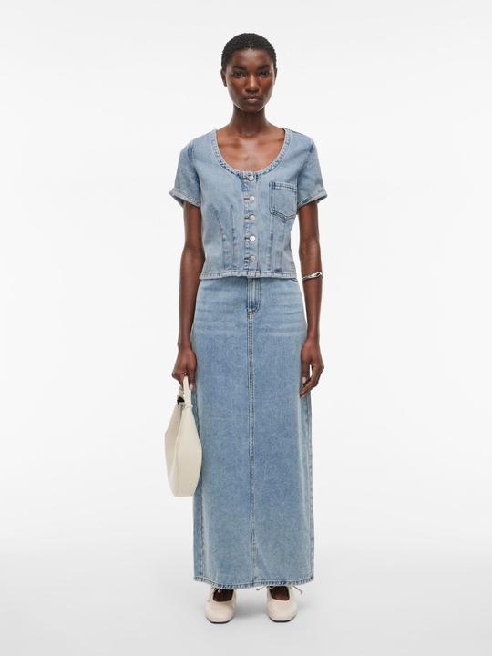 Image du produit Rouge Edit Denim Oberteil mit kurzen Ärmeln (40)