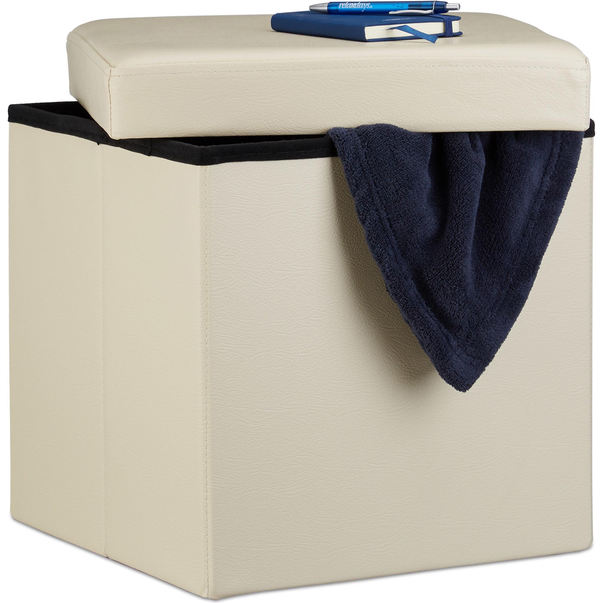 Relaxdays, Hocker + Pouf, Faltbarer Sitzhocker