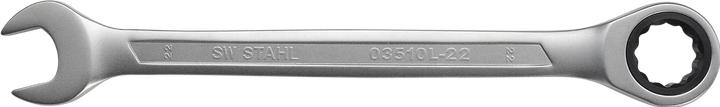 Produktbild SW-Stahl 03510L-22 Gabelringratschenschlüssel 22 mm I feinverzahnt mit 72 Zähnen I Maulschlüssel mit (22 mm)
