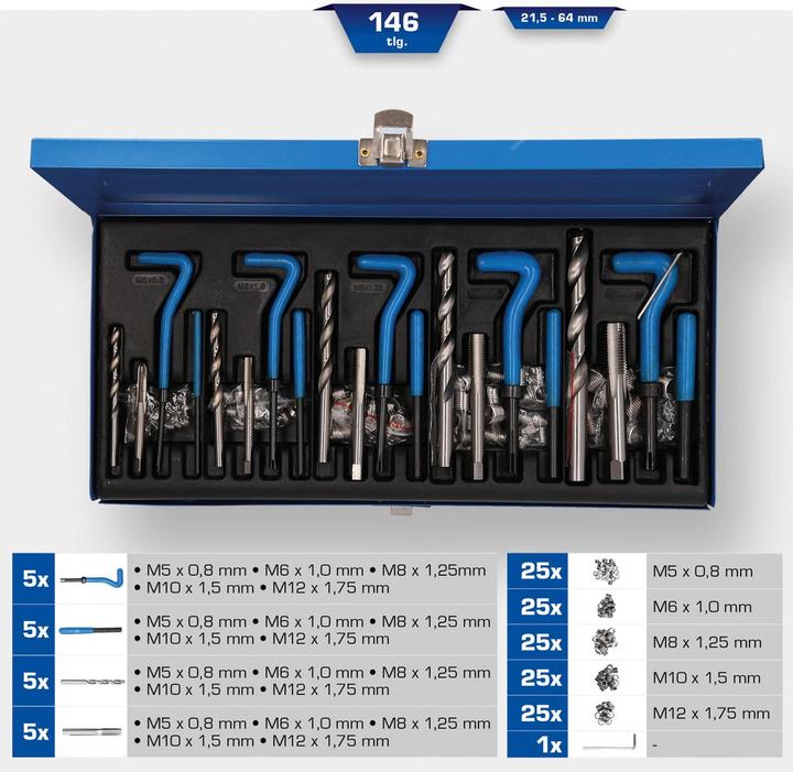 Image du produit Brilliant Tools Kit de réparation de filetage, 131 pcs.