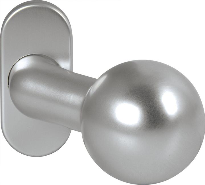 Ogro Knopfdrückerlochteil PREMIUM 8350 V/6621 - mit Rosette, Alu silber eloxiert (Türgarnitur)