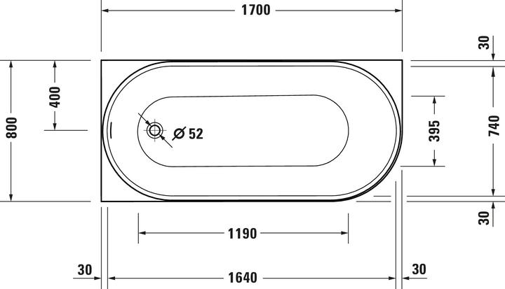 Produktbild Duravit DuraSenja Badewanne (284 l, 170 cm, 80 cm)
