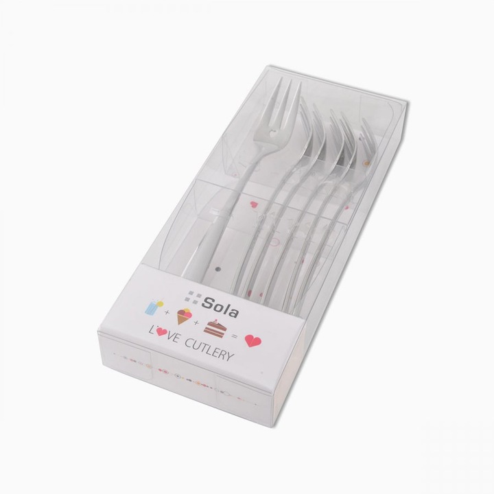 Immagine prodotto Sola Set di forchette per torte con cuore (6 Pezzo/i, Forcone)