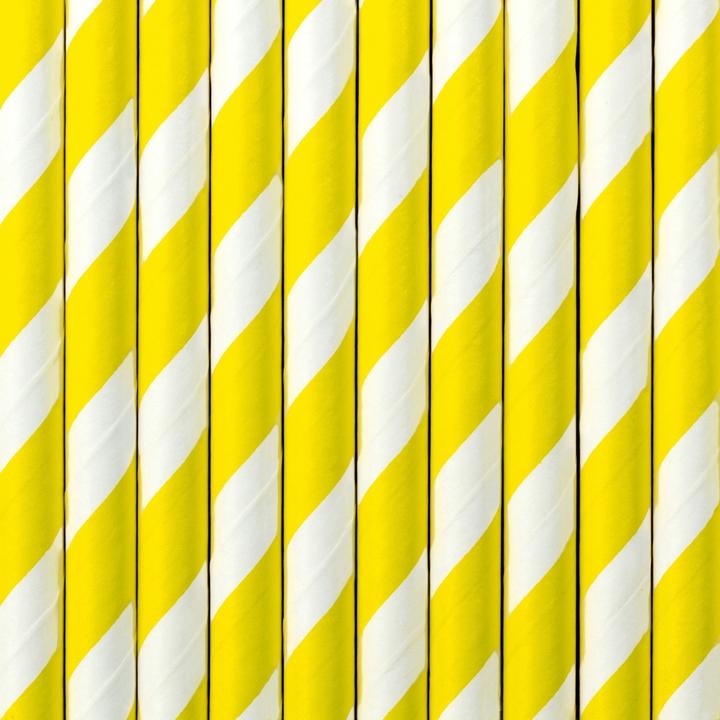 Produktbild Partydeco Gestreifter Strohhalm Gelb (10 x)