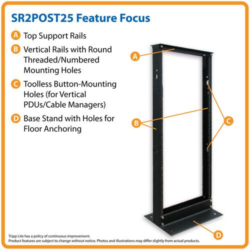Produktbild Eaton 25U SmartRack 2-Post Open Frame Rack - Organize and Secure Network Rack Equipment (25 HE, 19 Zoll Rack)