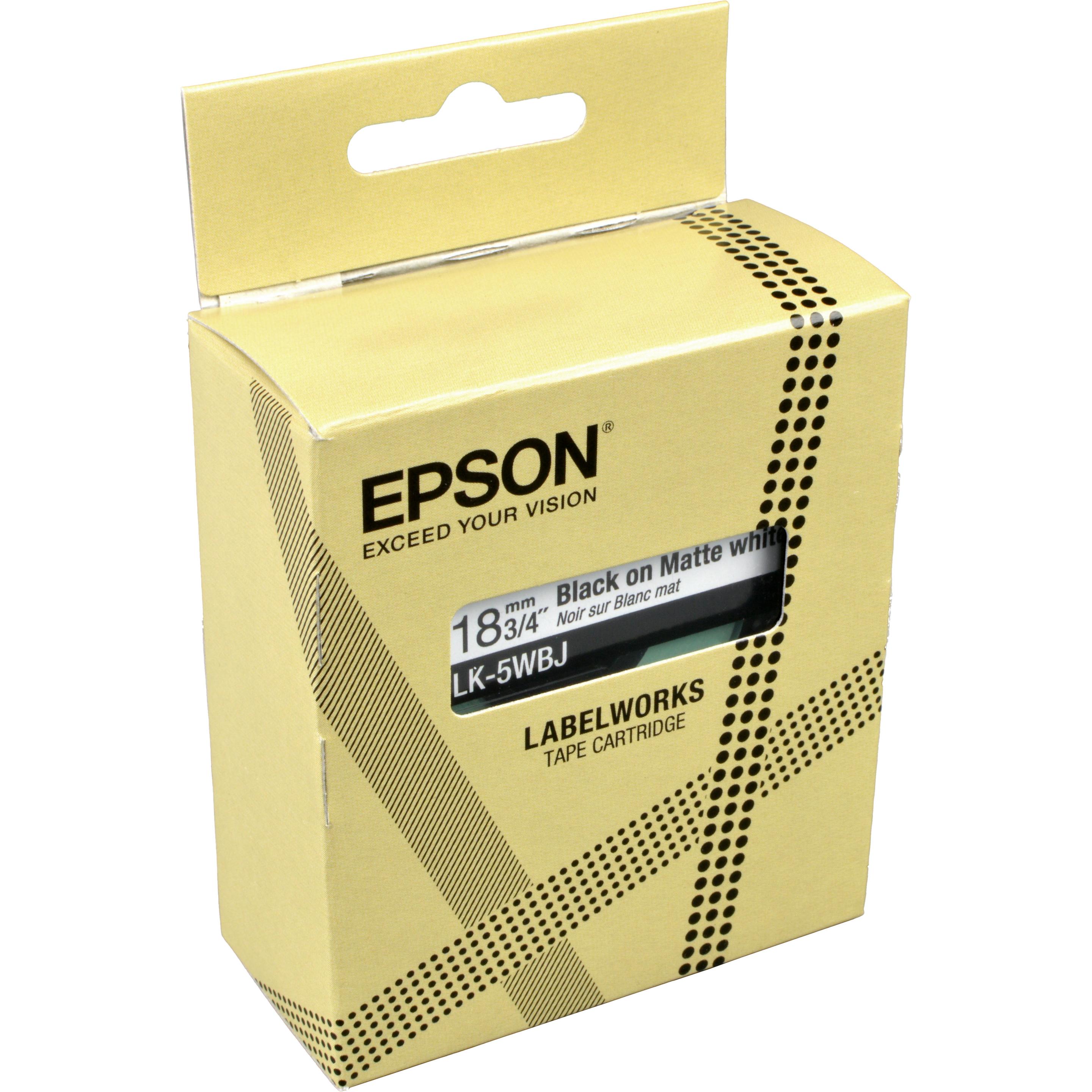 Thumbnail - Epson, Beschriftungsband, Matte White/Black 18mm LK-5WBJ (1.80 cm, Weiss)