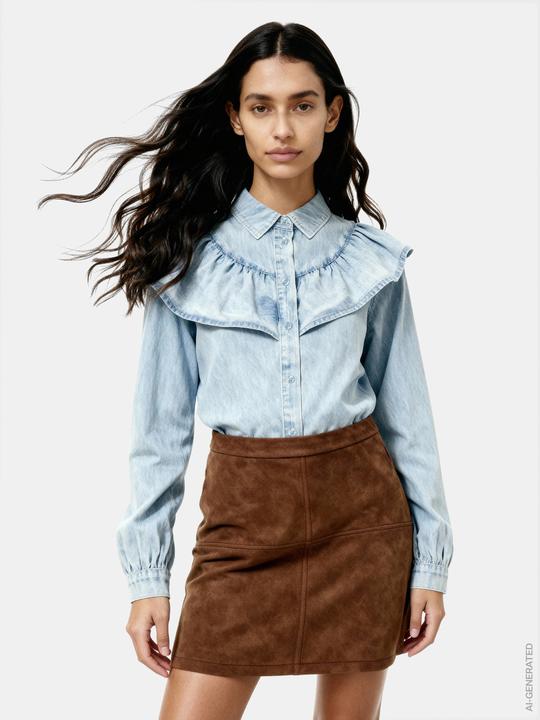 Immagine prodotto Pieces PCBIRKE RÜSCHEN Jeanshemd (S)