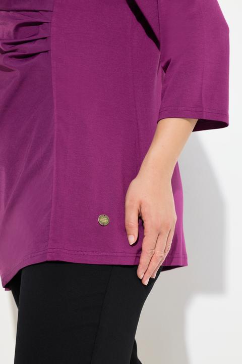 Produktbild Ulla Popken Shirt, Taft-Kragen, Classic, V-Ausschnitt, 3/4-Arm (42, 44)