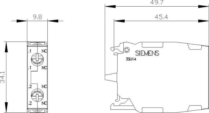 Image du produit Siemens Support de plaque frontale Contact Block 2NC