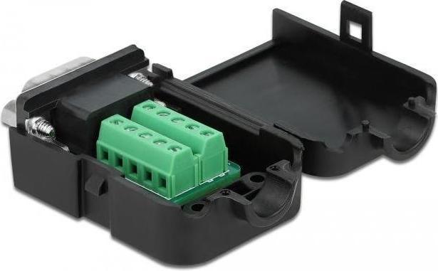 Actual product image Delock Adapter terminal block 10Pin - DB9 RS-232 connector (Sub-D 9, 5.18 cm)