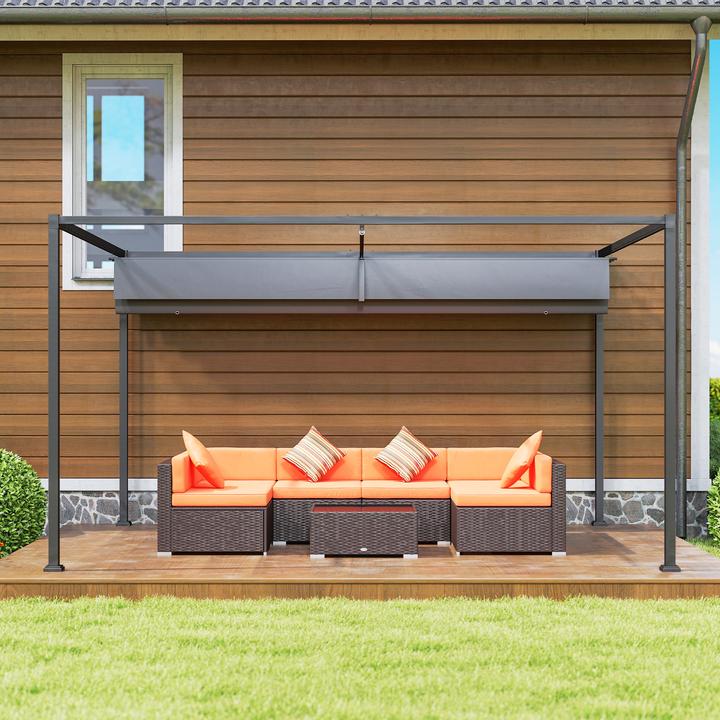 Immagine prodotto Outsunny Pergola Stahl, Polyester Dunkelgrau (400 cm, 300 cm)