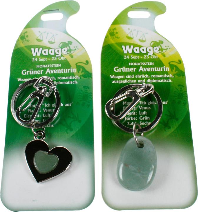 Produktbild Roost Schlüsselanhänger Waage G267 Gr. Aventurin 2 Motive (assortiert) (Gr. Aventurin)