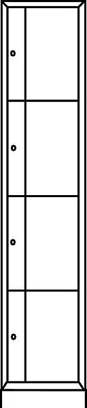 Actual product image C+P Resisto 4-fold compartment locker (39.60 x 54 x 195 cm)